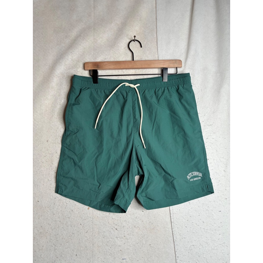 PacSun Mens Swim Trunks Forest Green Medium Pacific Sunwear Los Angeles Shorts